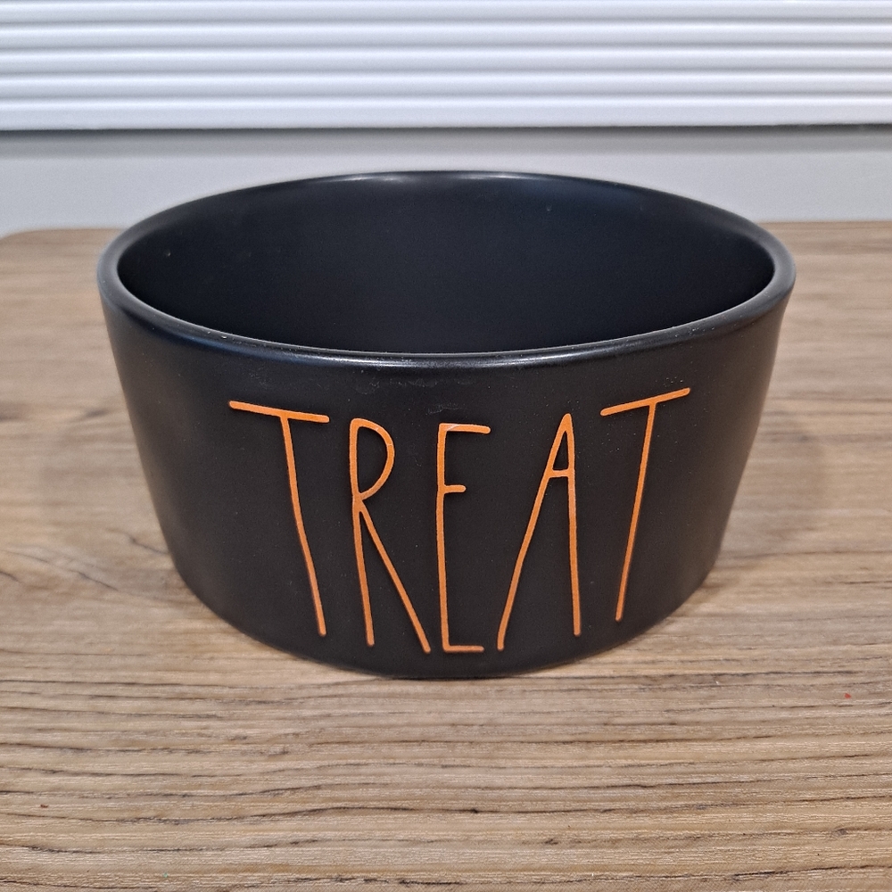 RAE DUNN Black Treat Dog Bowl